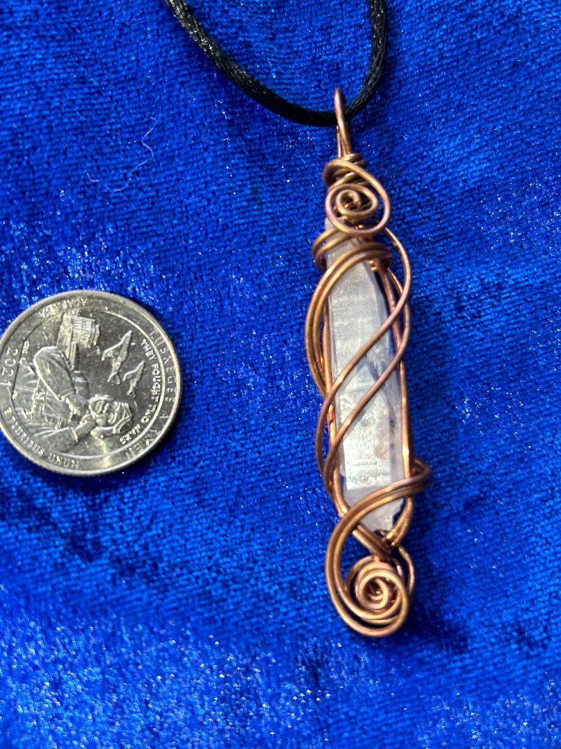 high grade quartz crystal wire wrap pendant