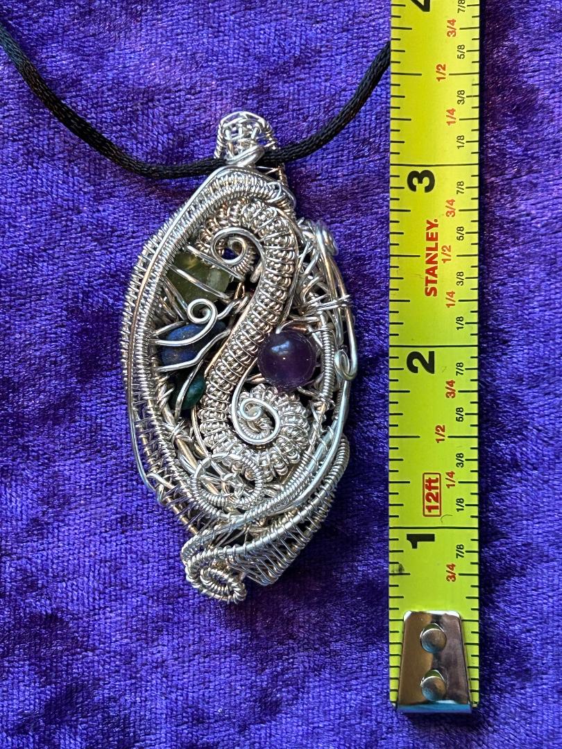 gemstone wirewrap pendant to inhance your joy