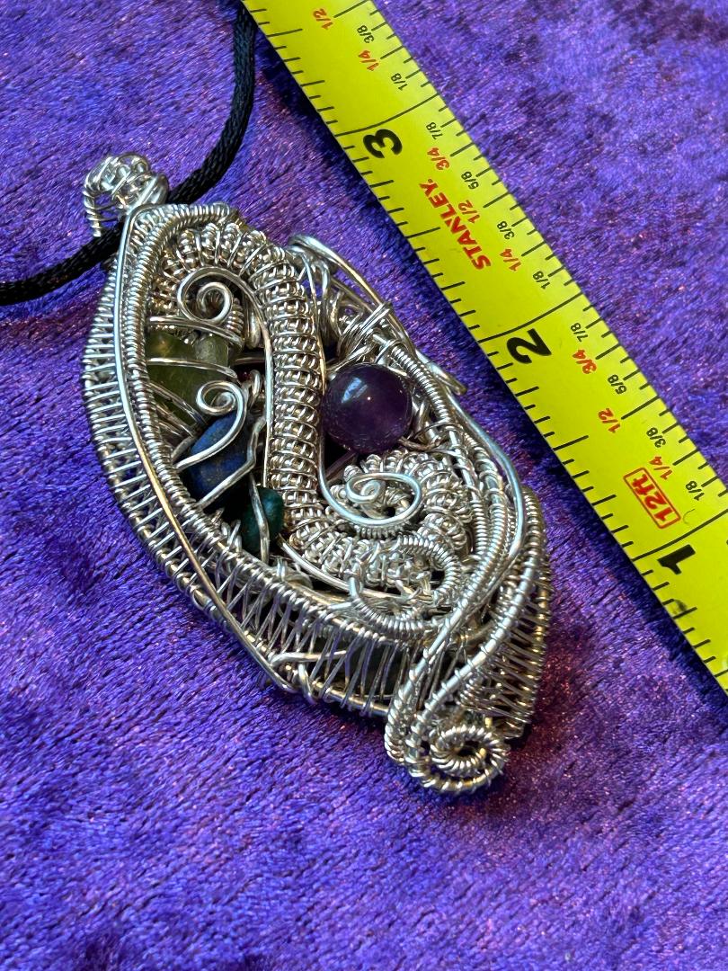 gemstone wirewrap pendant to inhance your joy